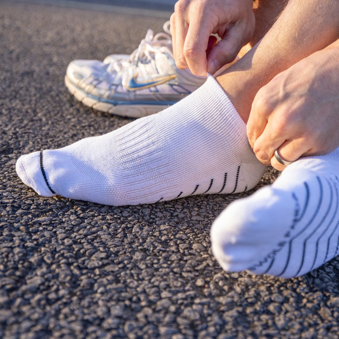 White Performance Trainer Socks