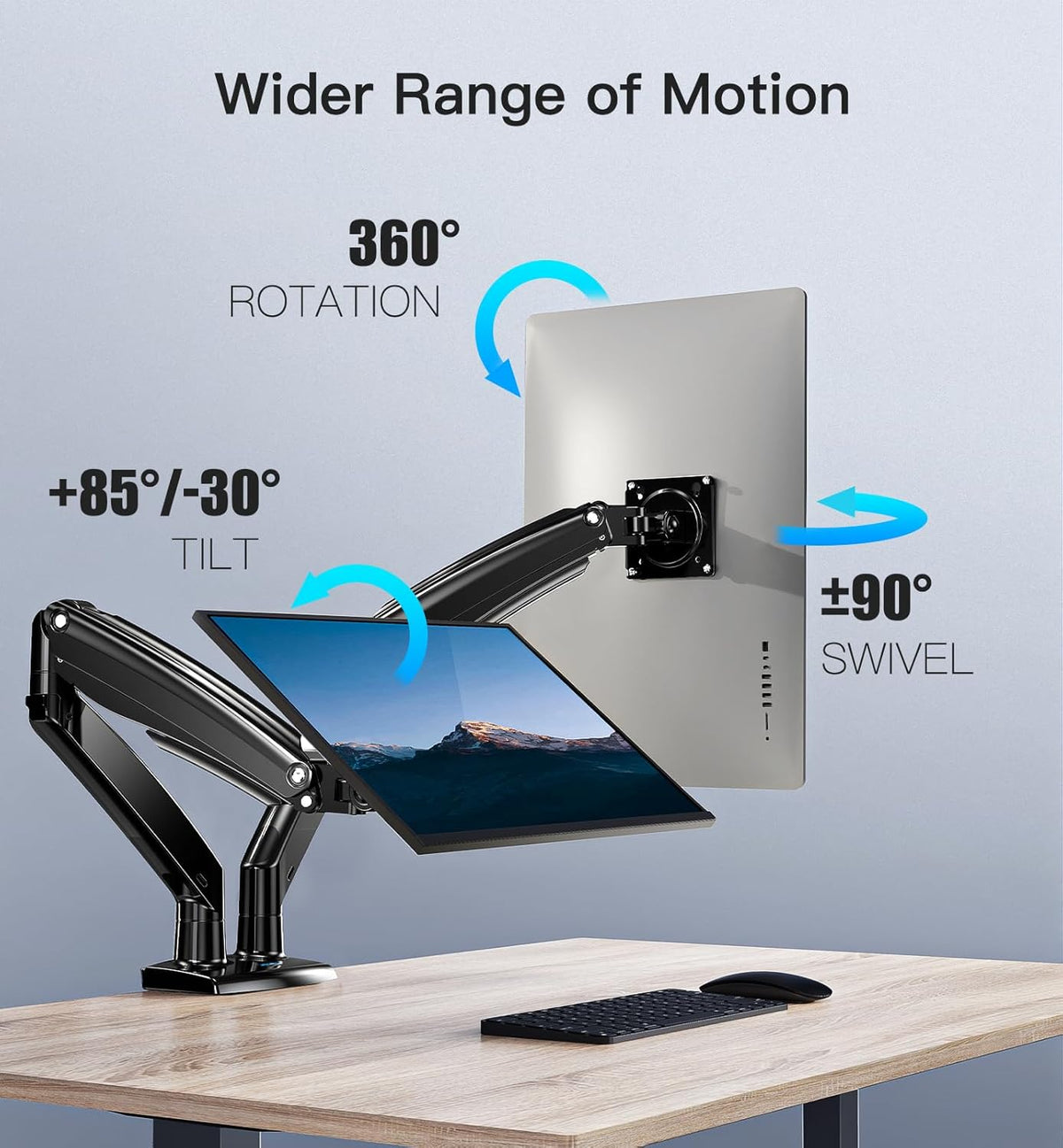 Dual Monitor Arm Adjustable Mount for 22 to 40 Inch Screens Holds 12kg HUANUO