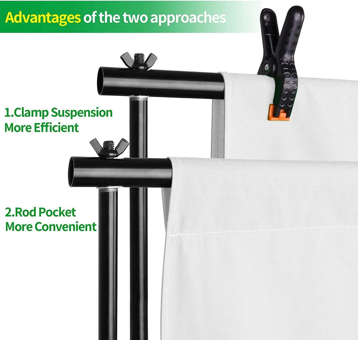 Backdrop Stand Kit 10x8.5ft Frame Only with Clamps Carry Bag Photo Studio EMART