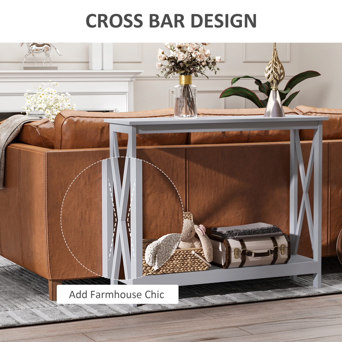 Wooden Console Table Storage Drawer Shelf Entryway Display Stand