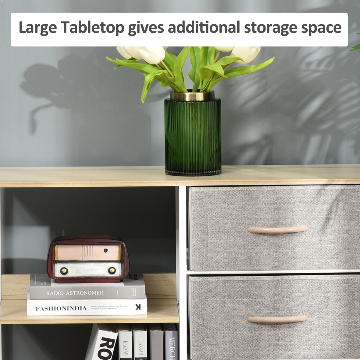 Chest Dresser with 3 Drawers Storage Cabinet Organizer, Beige