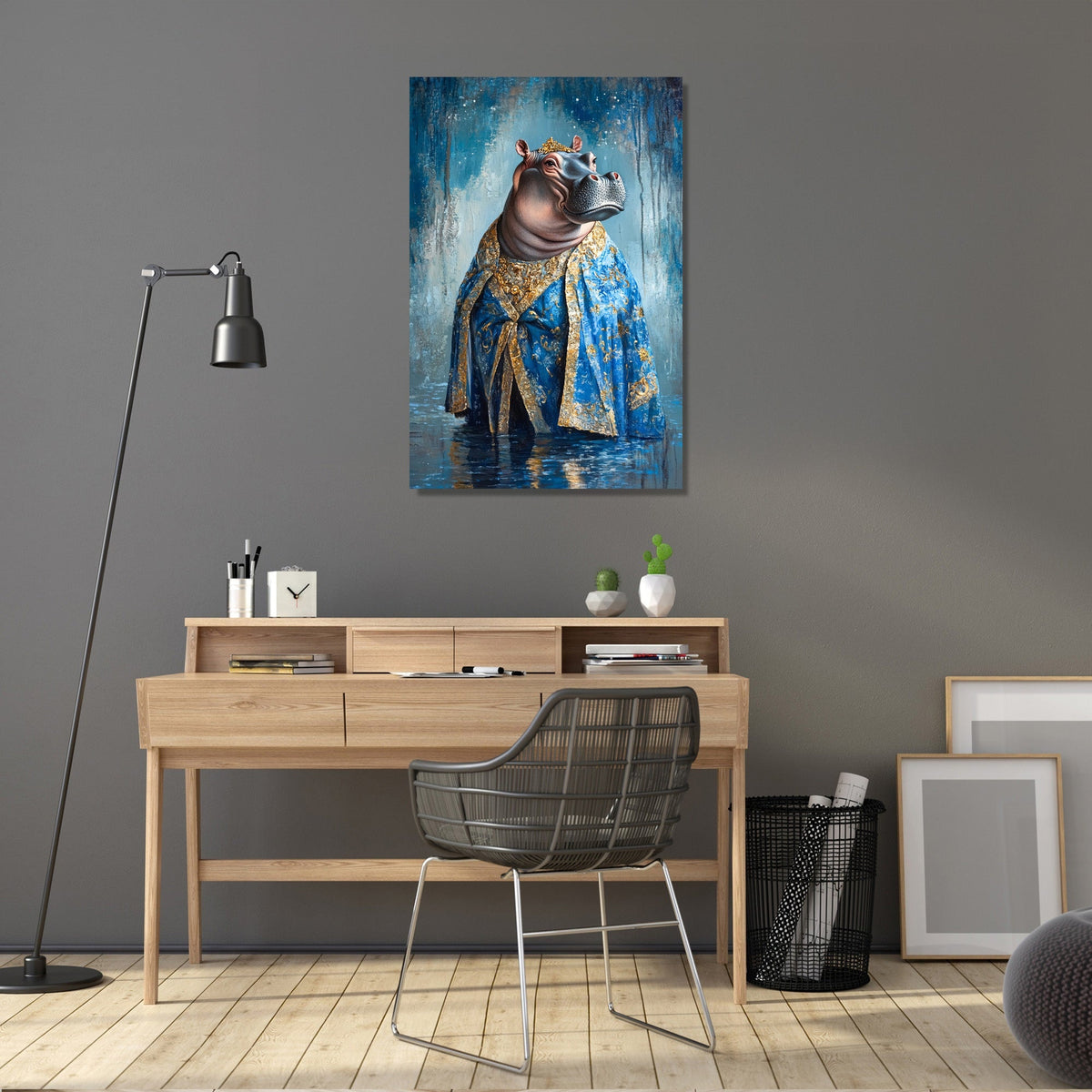 Hippopotamus Majesty Canvas