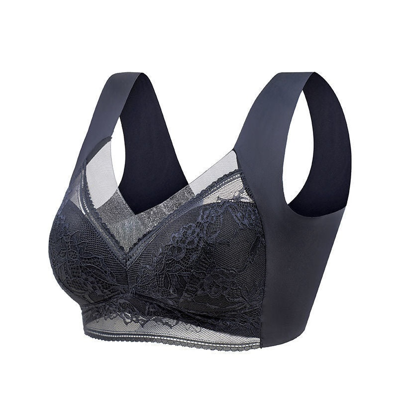 Lace Wireless Fixed Cup Push Up Bra