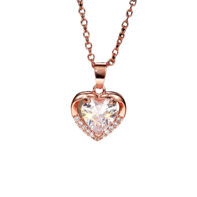 Ocean Heart Pendant Necklace Romantic Valentine's Day Gift