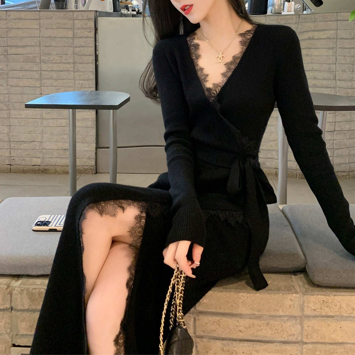 Women's Fashion Personality Slim Fit Woolen Skirt