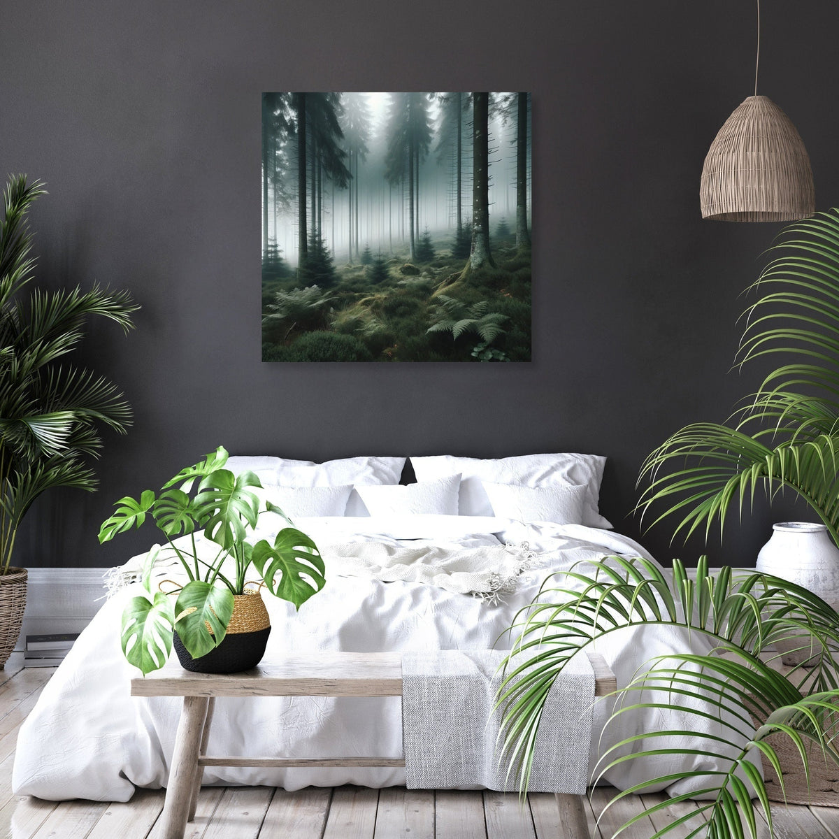 Misty Forest Serenity Canvas