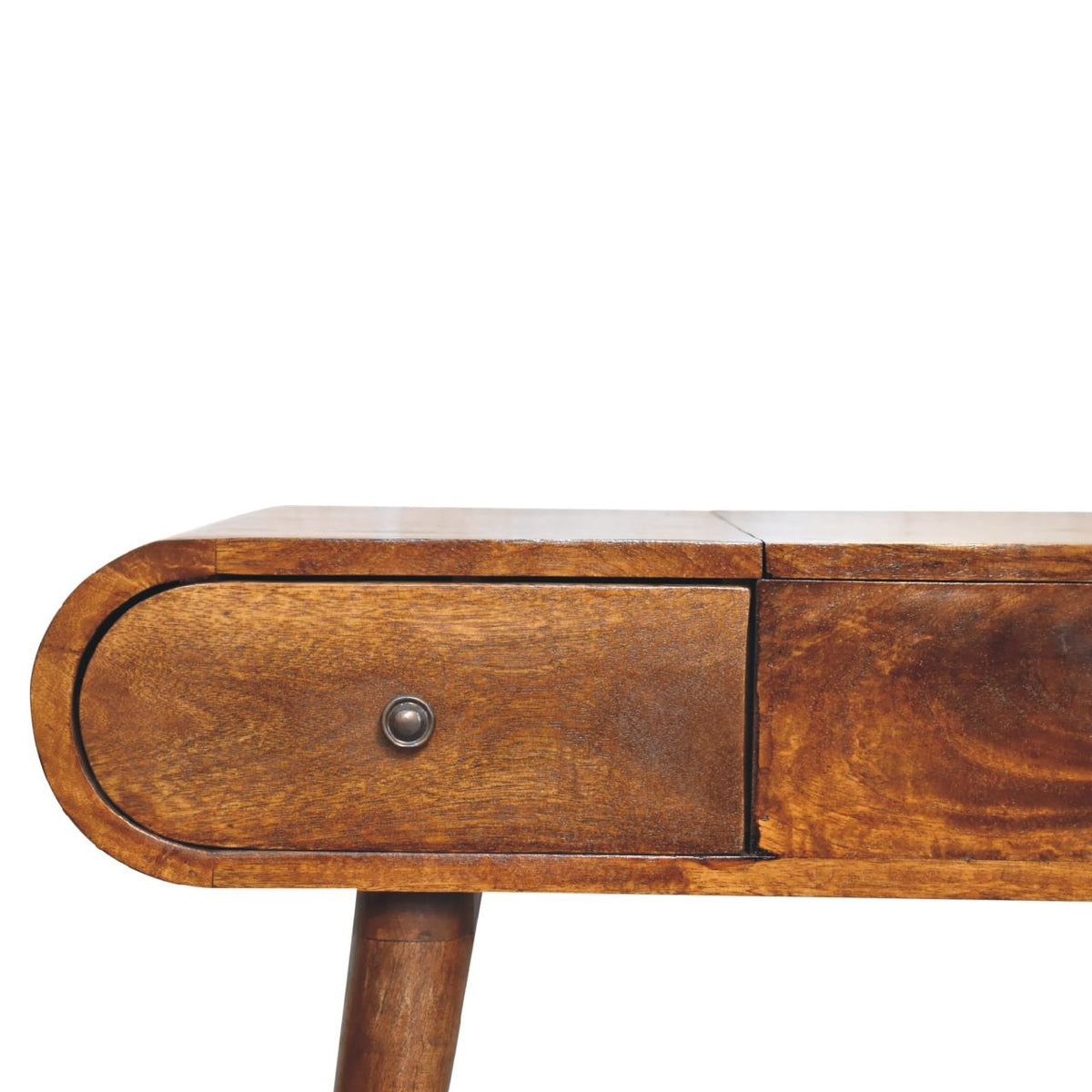 Artisan Chestnut Dressing Table with Foldable Mirror