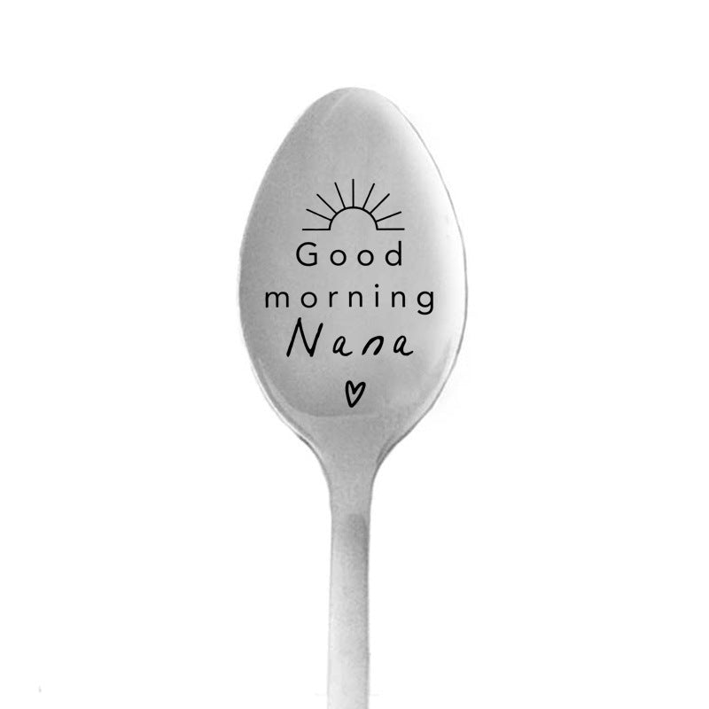 Valentine's Day Gift Engraved Stainless Steel Long-handled Spoon