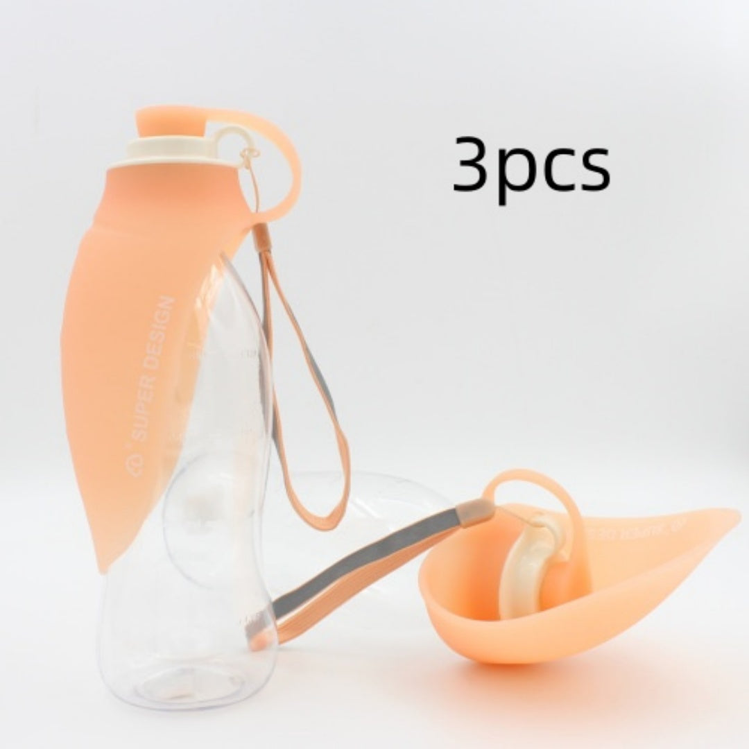 Portable Pet Water Dispenser Feeder Leak Proof With Drinking Cup Dish Bowl Dog Water Bottle