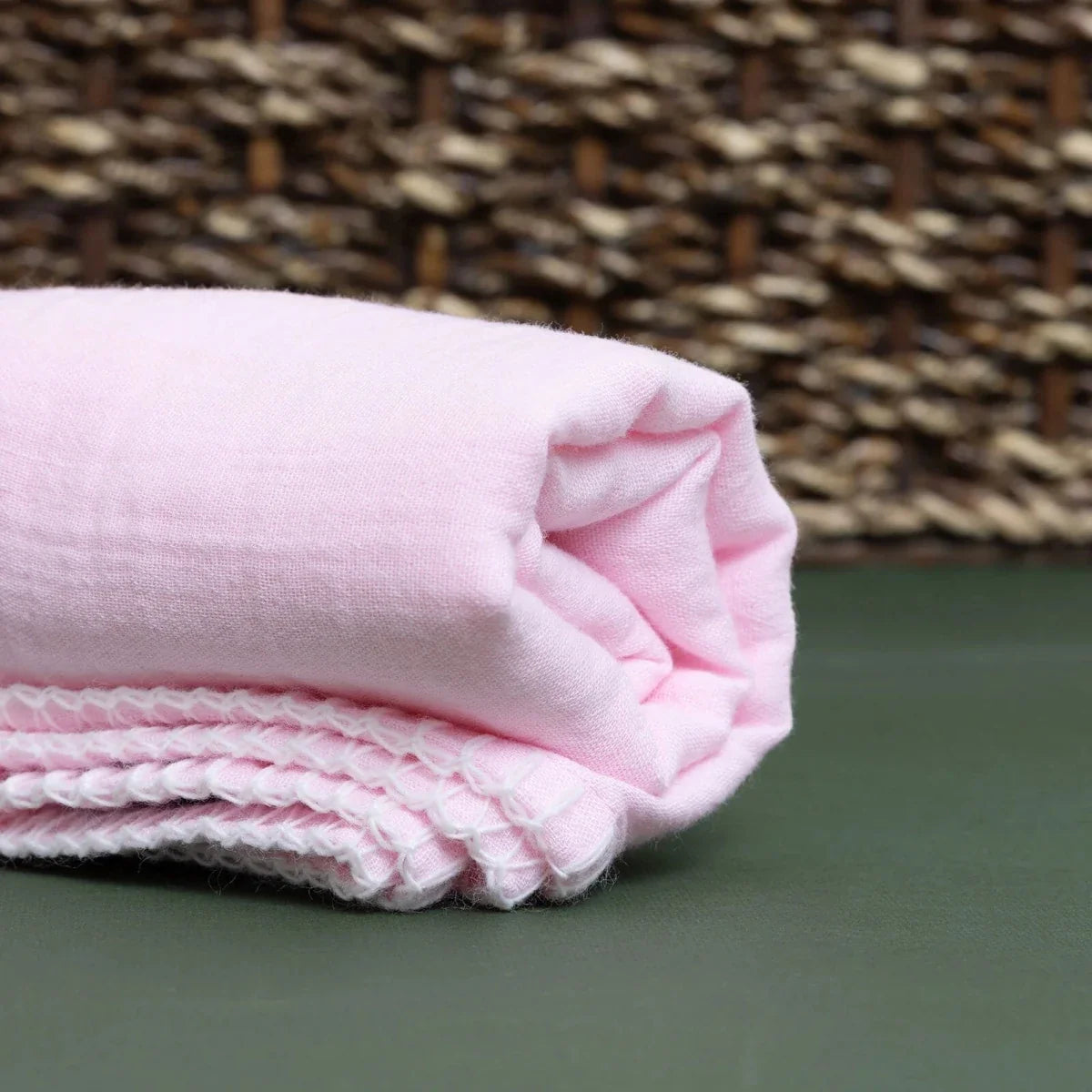 Mollia Two-Layer Muslin Baby Blanket (80 x 100 cm) - Pink