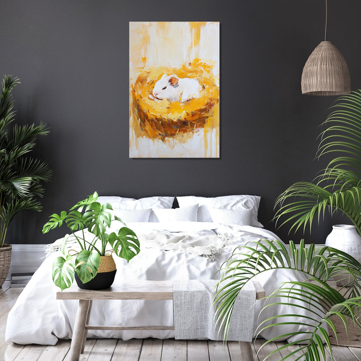 Contented Guinea Pig Canvas