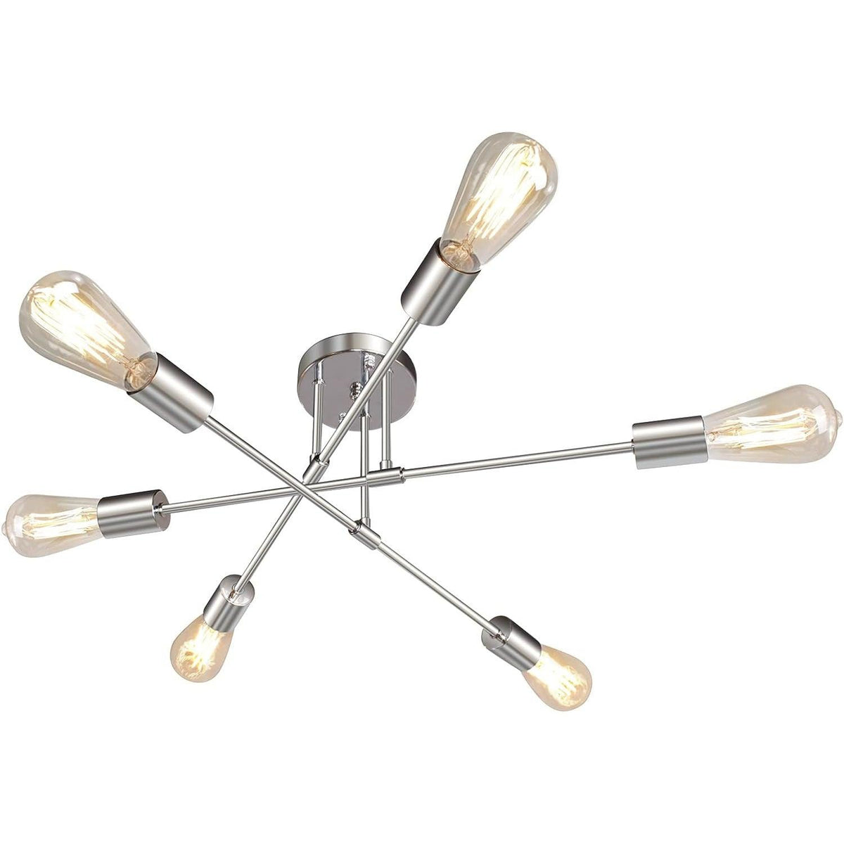 Sputnik Ceiling Light Chrome Metal 6 Light Semi Flush E27 Modern JHLBYL