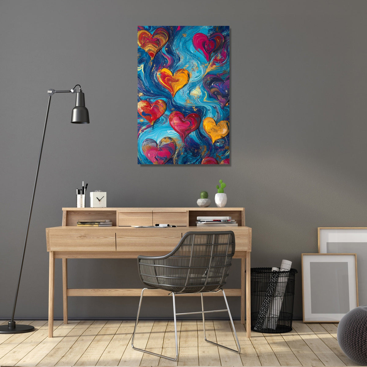 Abstract Hearts Canvas