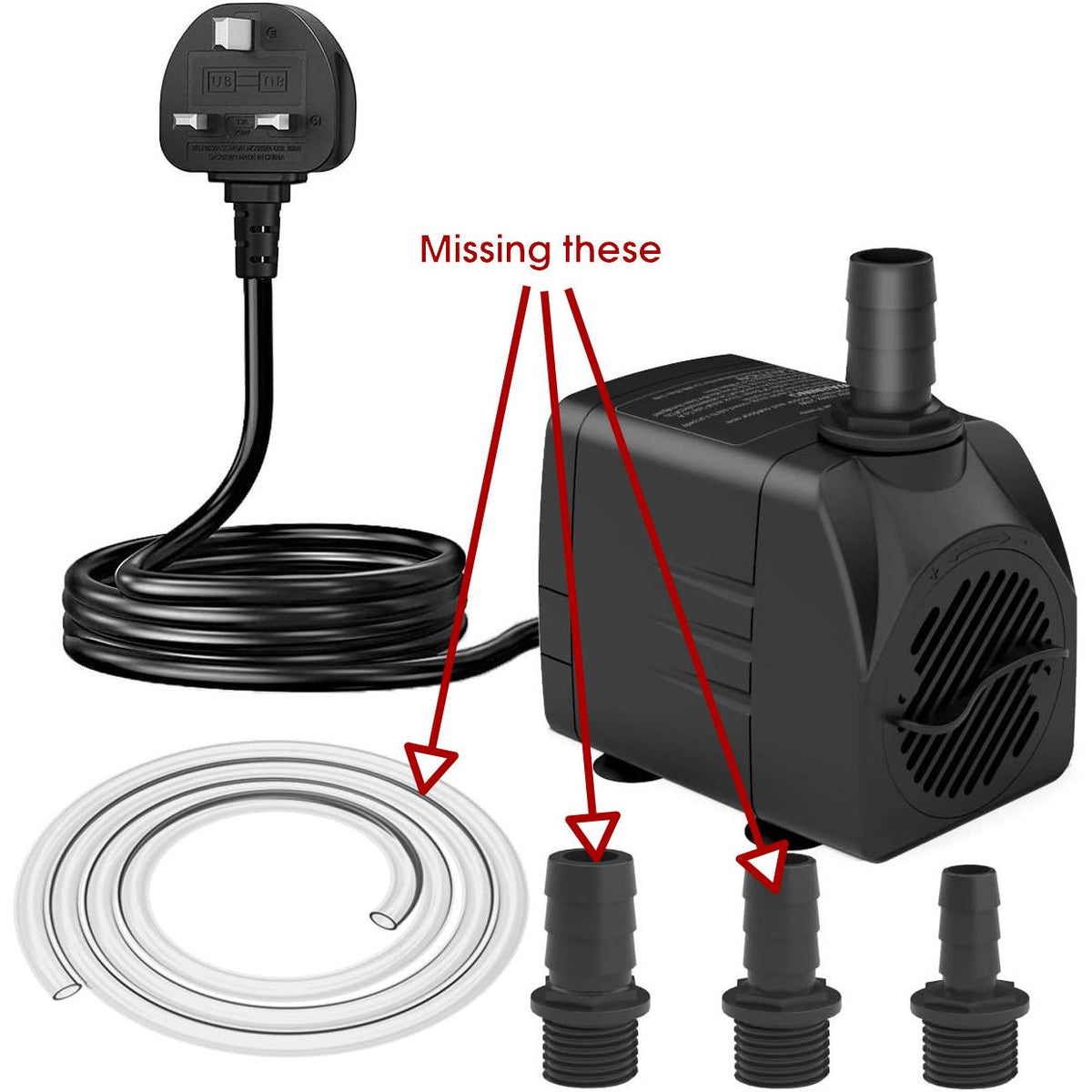 Submersible Water Pump 1500L/H 25W Ultra Quiet Fountain Aquarium Pond Knifel