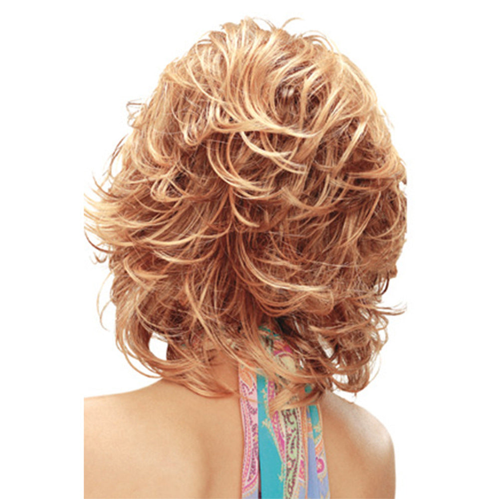 Women's White Short Curly Wig with Side Fringe