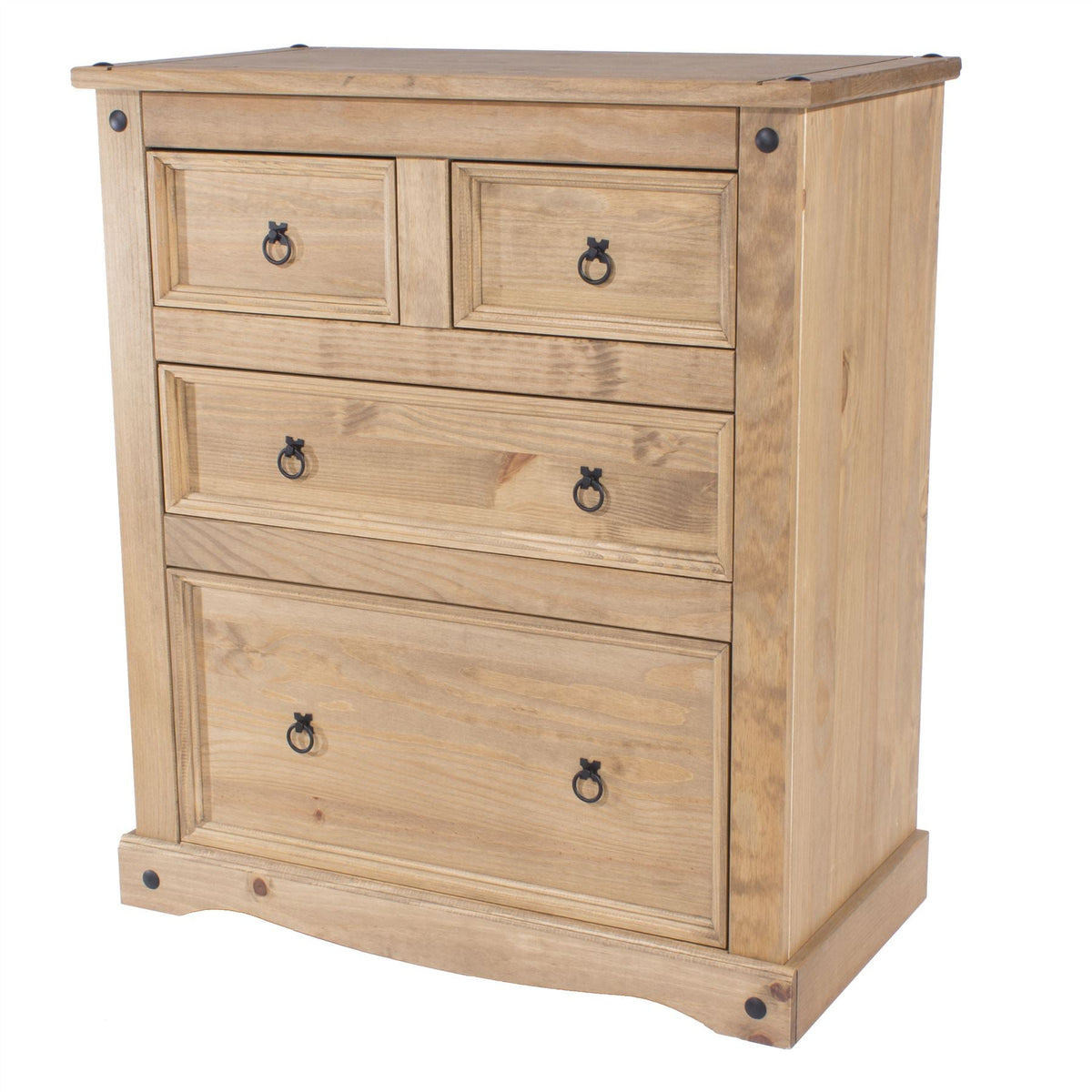 Corona Antique Waxed Pine 2+2 Drawer Chest
