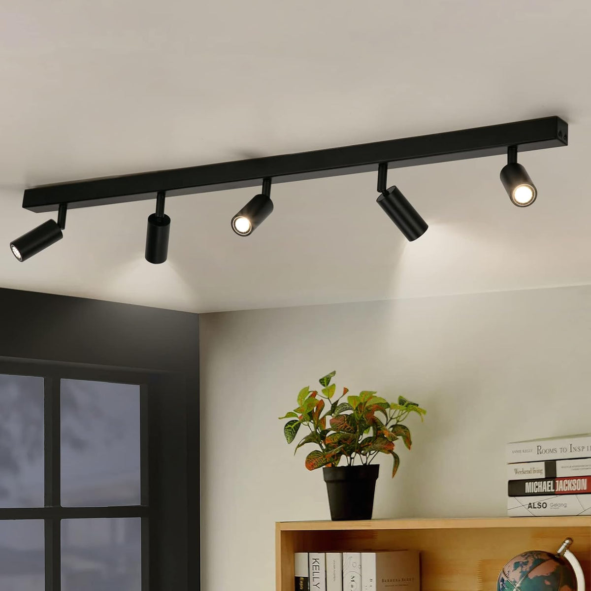 5 Way Ceiling Light Black Adjustable G9 LED Spotlights 4000K Eofiti Ceiling Lamp