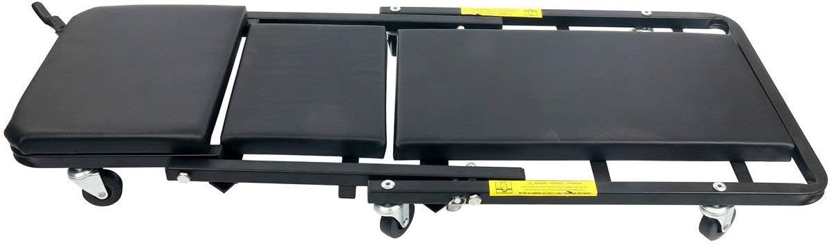 Workshop Creeper 2 in 1 Seat Stool Folding 40 Inch Wheeled 330lbs FreeTec