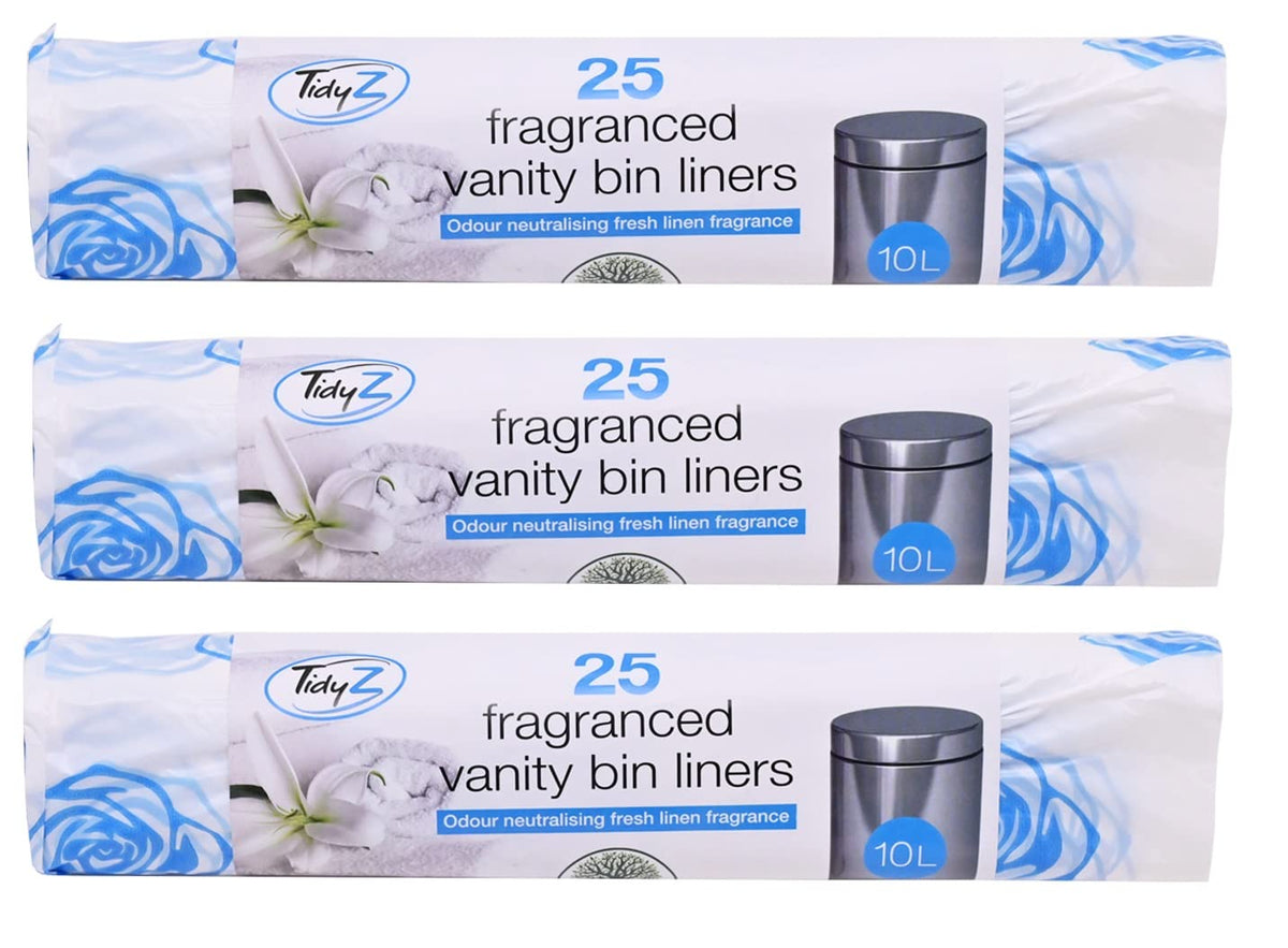 Tidyz Linen Fragranced Vanity White Bin Liners 25 Pack - Multi Pack Sizes