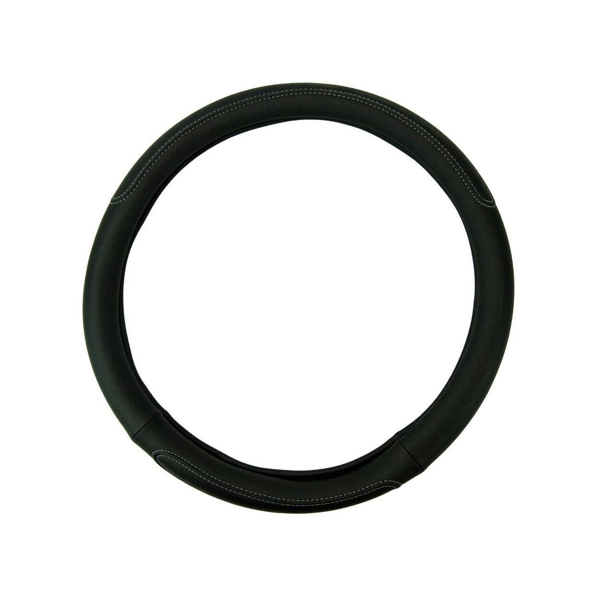 Sakura Chiswick Steering Wheel Cover - Black Faux Leather, Universal Fit