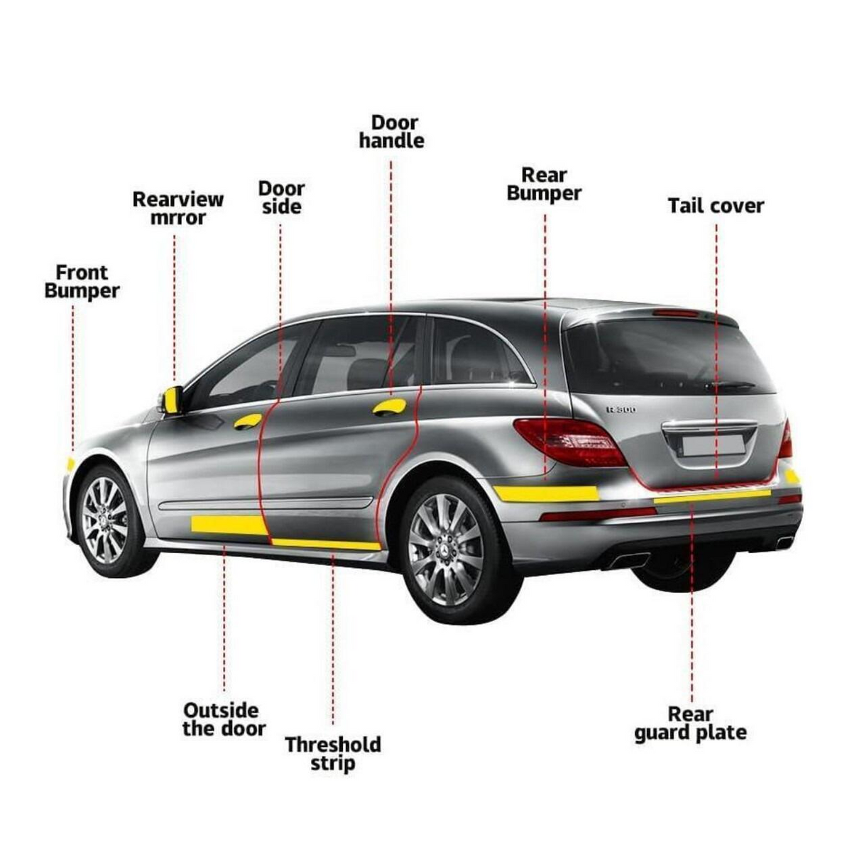 Matte Black Dechrome Vinyl Wrap Kit - Blackout Band for Door Handles & Trim, 10m