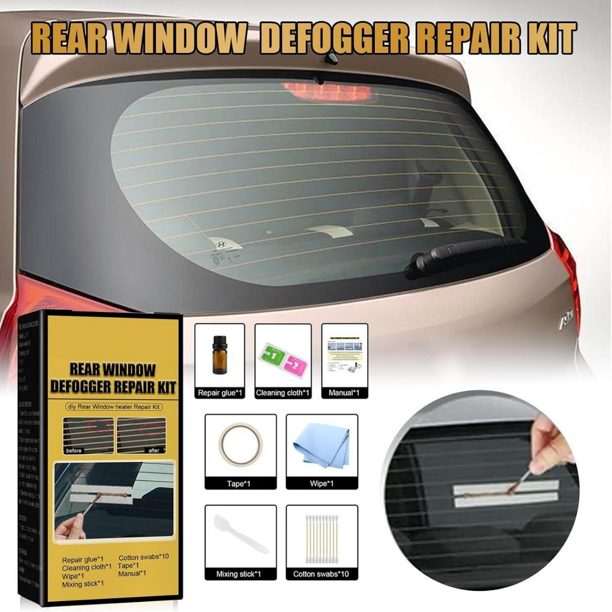 Heated Rear Window Repair Kit - Restore Damaged Defogger Grids Quickly