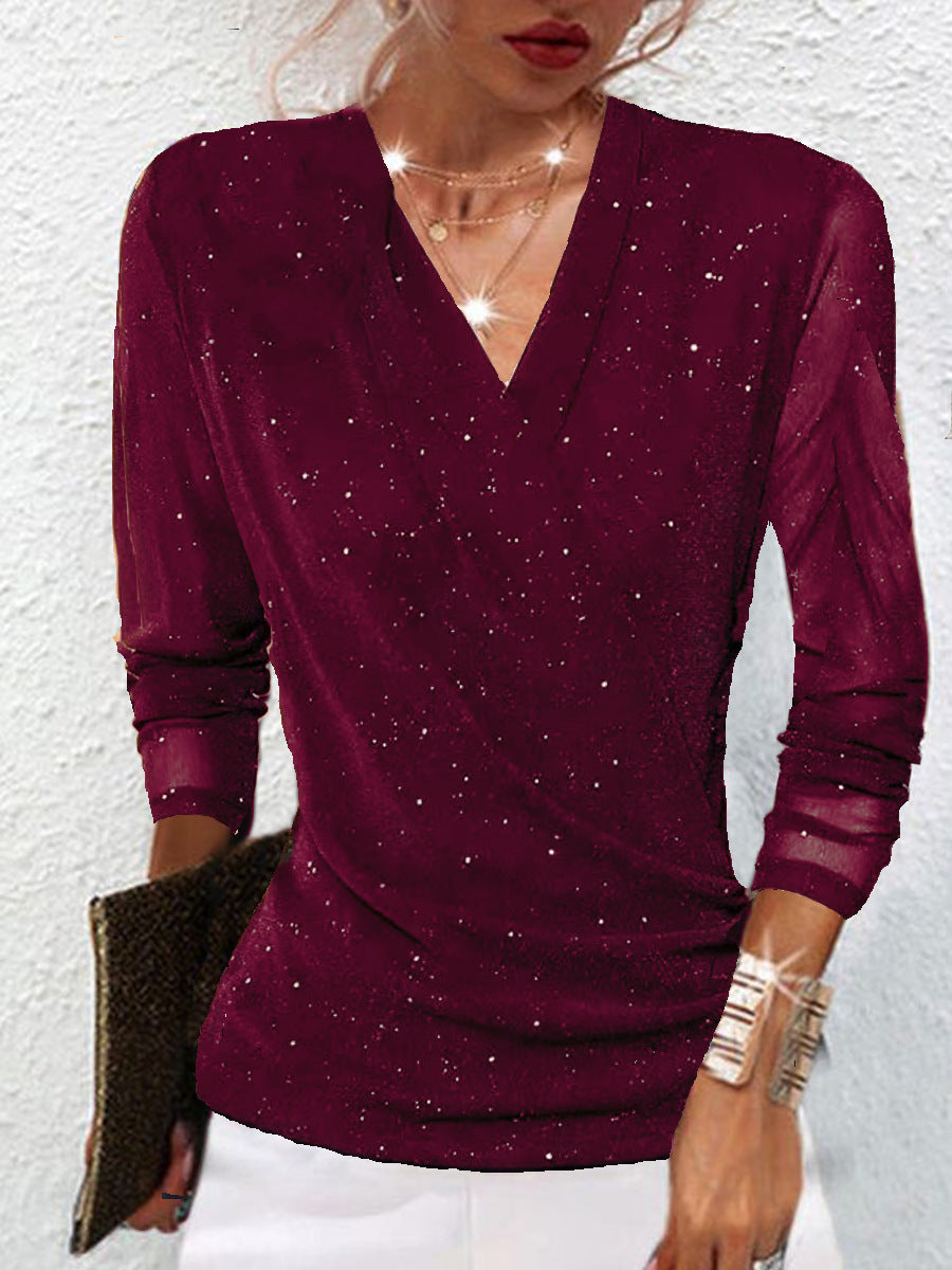 Women's Cross V-Neck Mesh Base Top