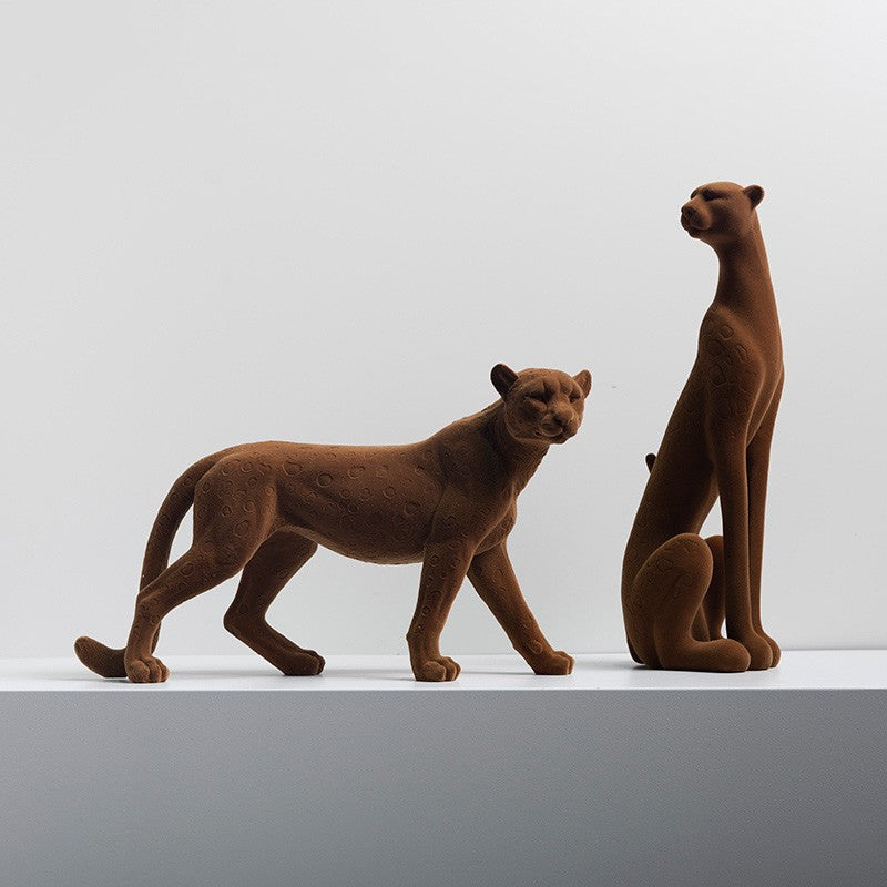 Luxury Leopard Resin Sculpture | Premium Home Decor Statue for Living Room & Office
