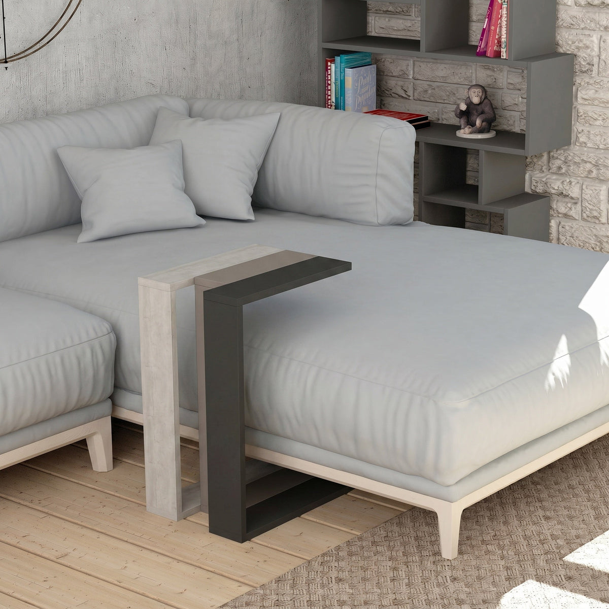 Muju Modern C Shape Table Multipurpose H 57cm