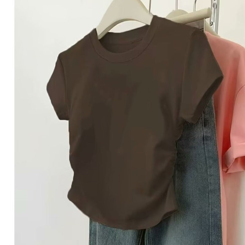 Short Short Sleeve T-shirt Summer Design Slim Fit Slimming