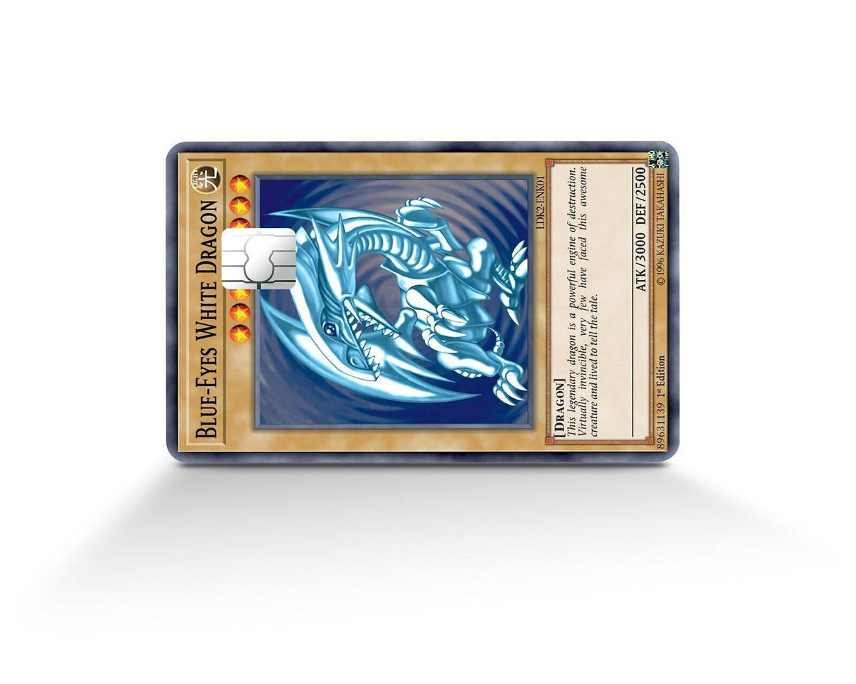 Yu Gi Oh Blue Eyes White Dragon Credit Card Sticker | Custom Card Skin