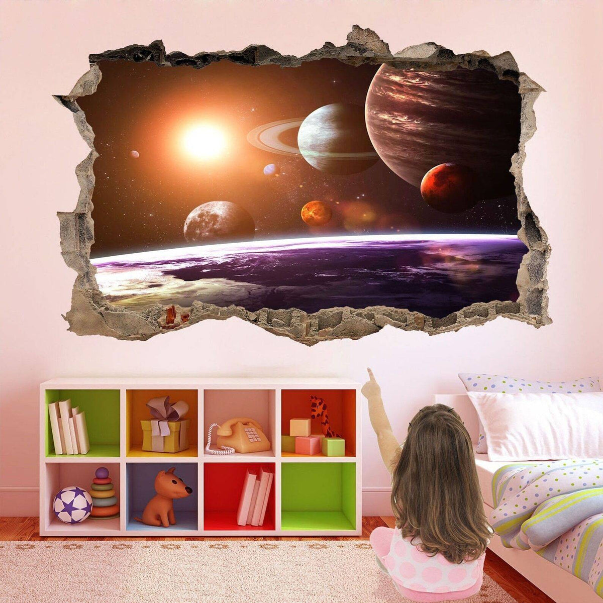 Planets Space Wall Sticker Mural Decal Print Art Astronomy Stars