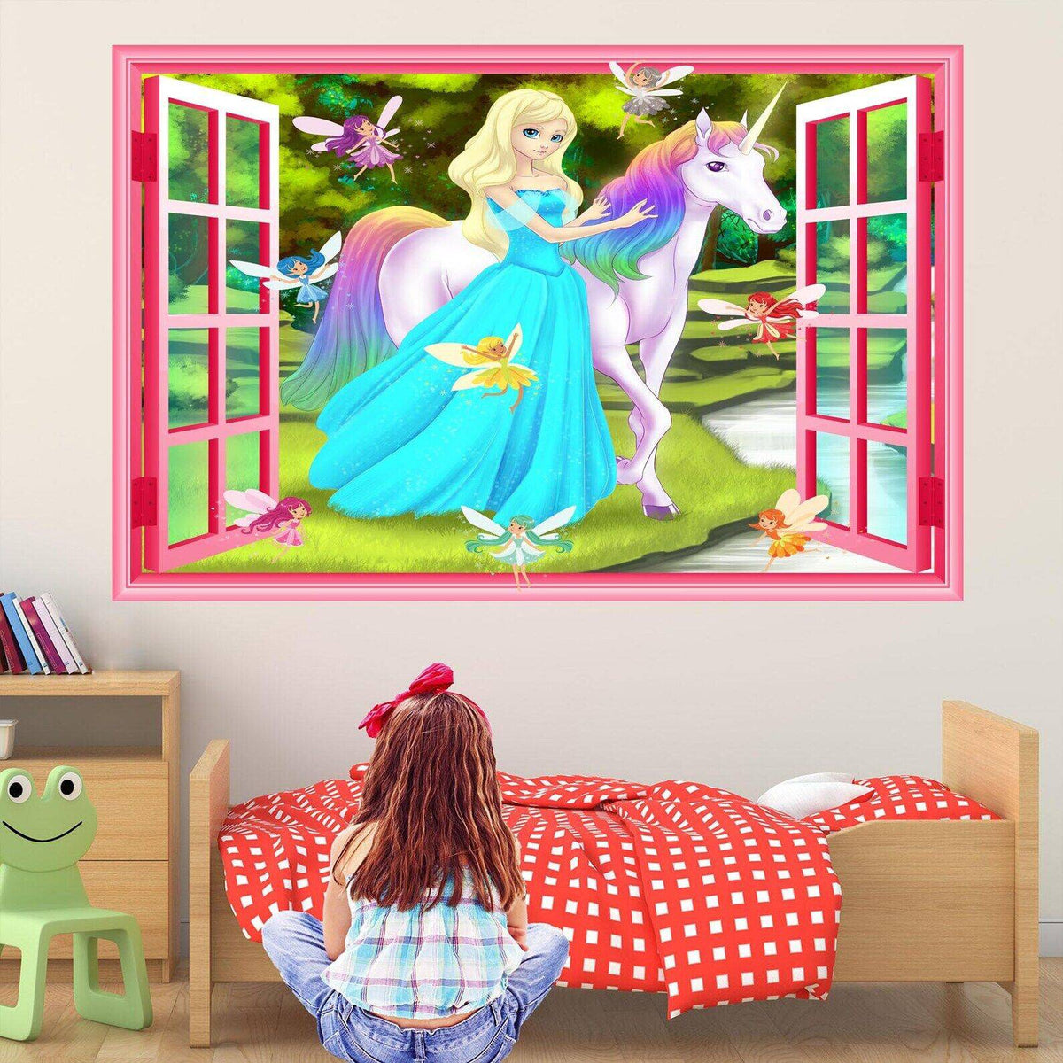 Unicorn Princess Fairies Wall Decal Sticker Mural Poster Print Art Kids Girls