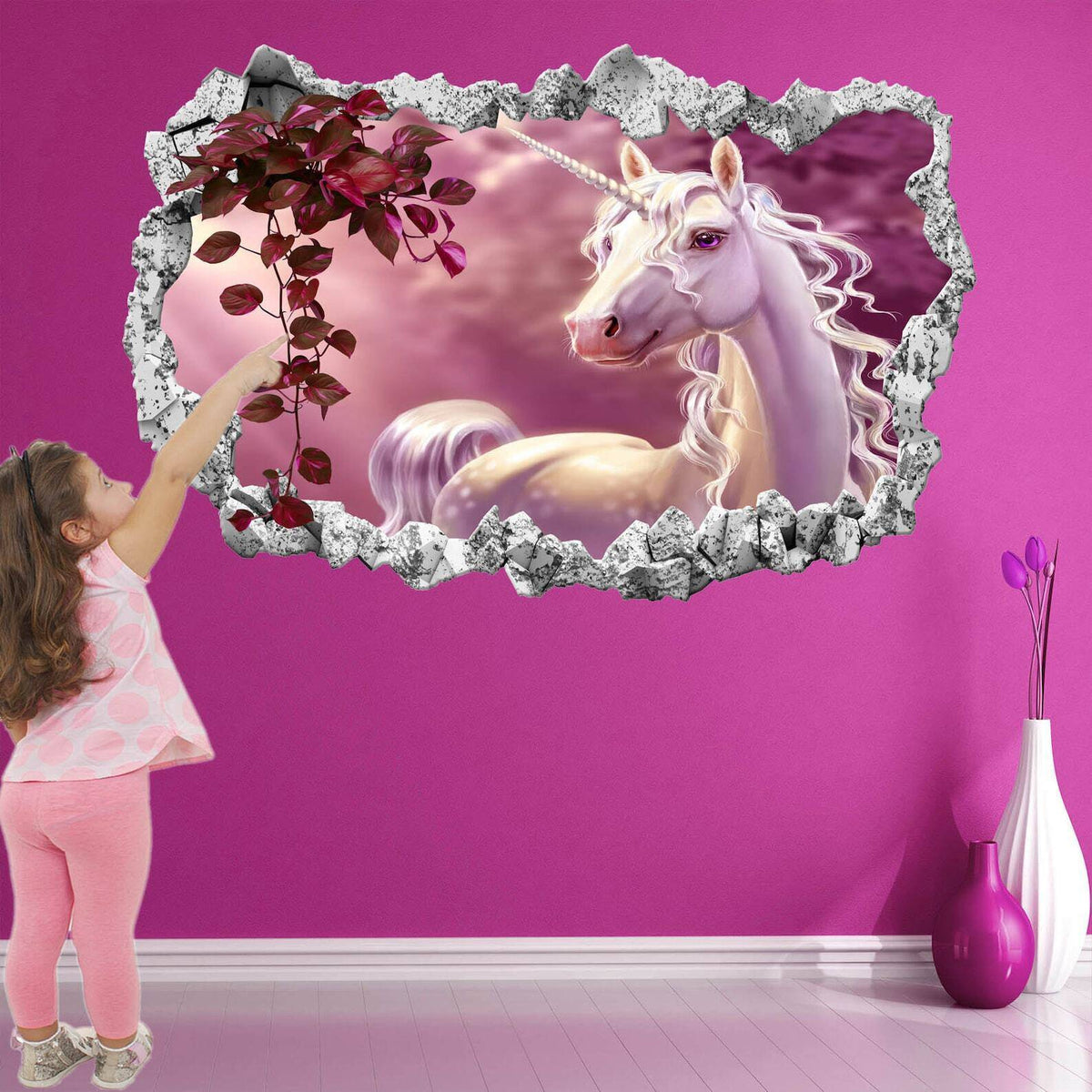 Enchanted Forest Wall Decal with Unicorn & Fairies