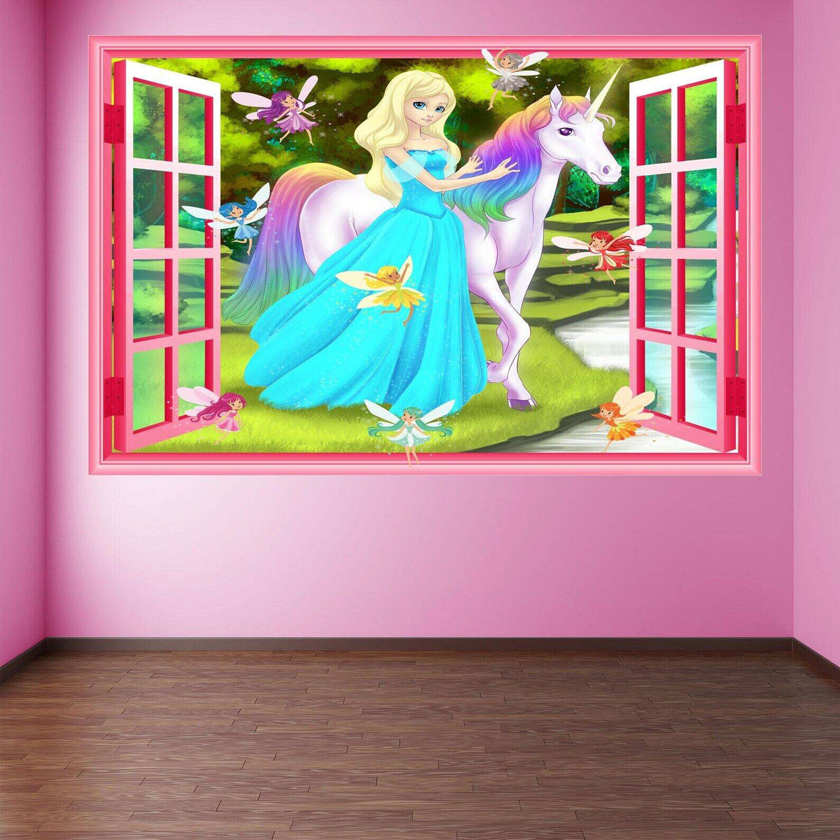 Unicorn Princess Fairies Wall Decal Sticker Mural Poster Print Art Kids Girls