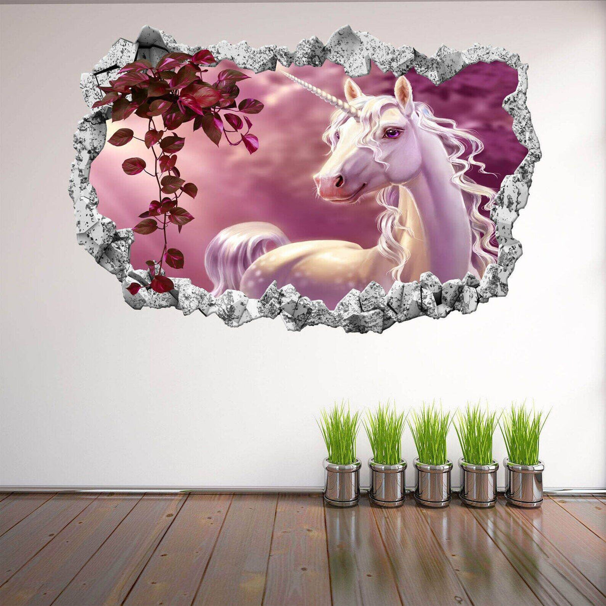 Enchanted Forest Wall Decal with Unicorn & Fairies