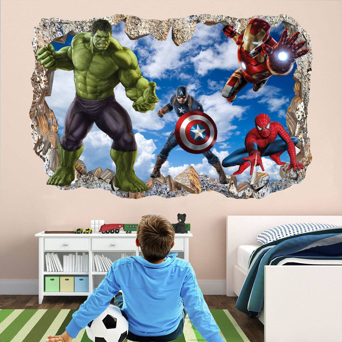 Spiderman, Iron Man, Hulk & Cap Wall Clings
