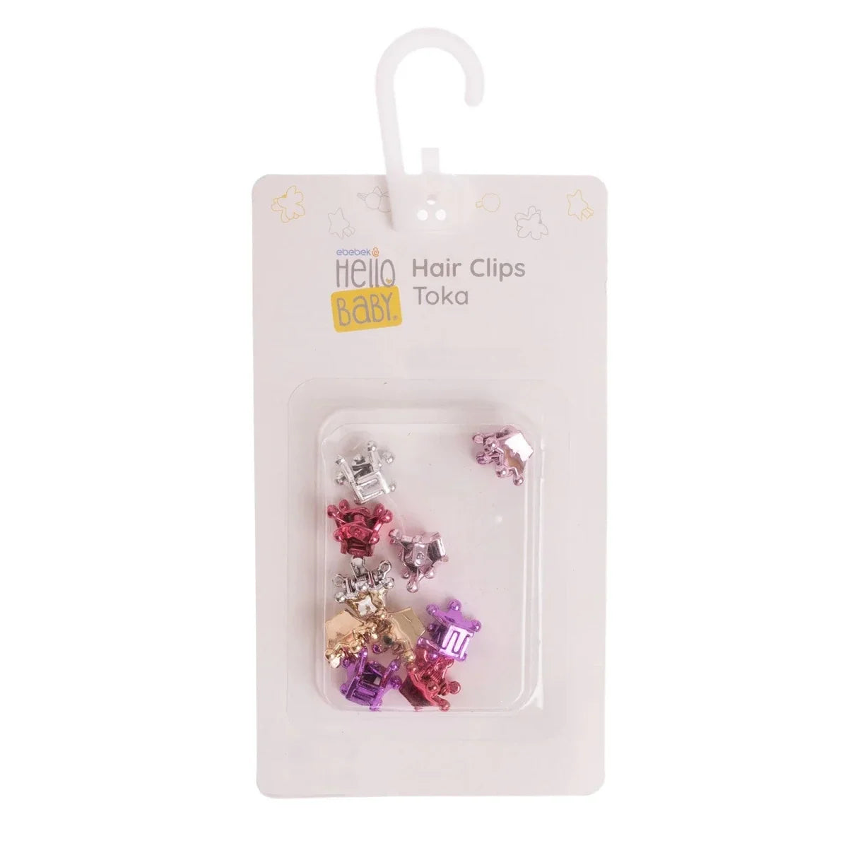 HelloBaby 10 Pack Metallic Mini Claw Clips (One Size) - Mixcolor Printed