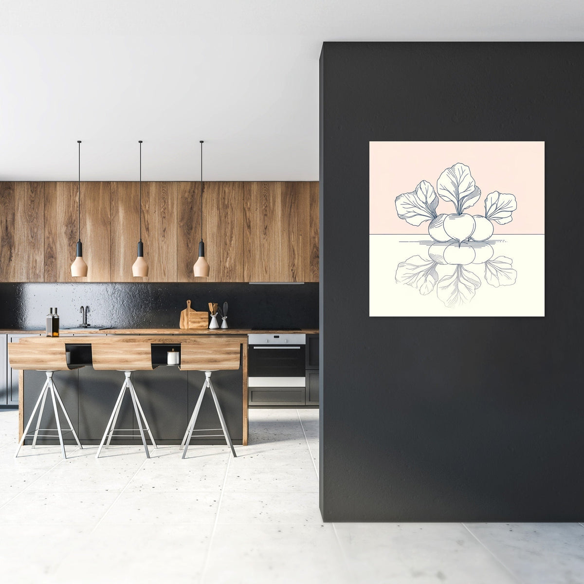 Serene Radish Reflections Canvas