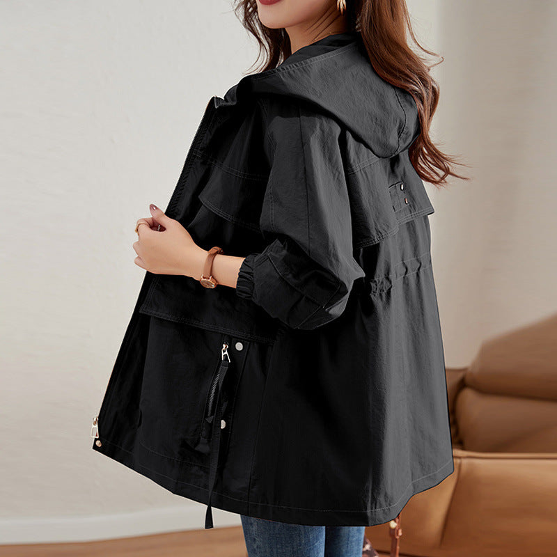 Women's Mid-length Western Style Youthful-looking Trench Coat