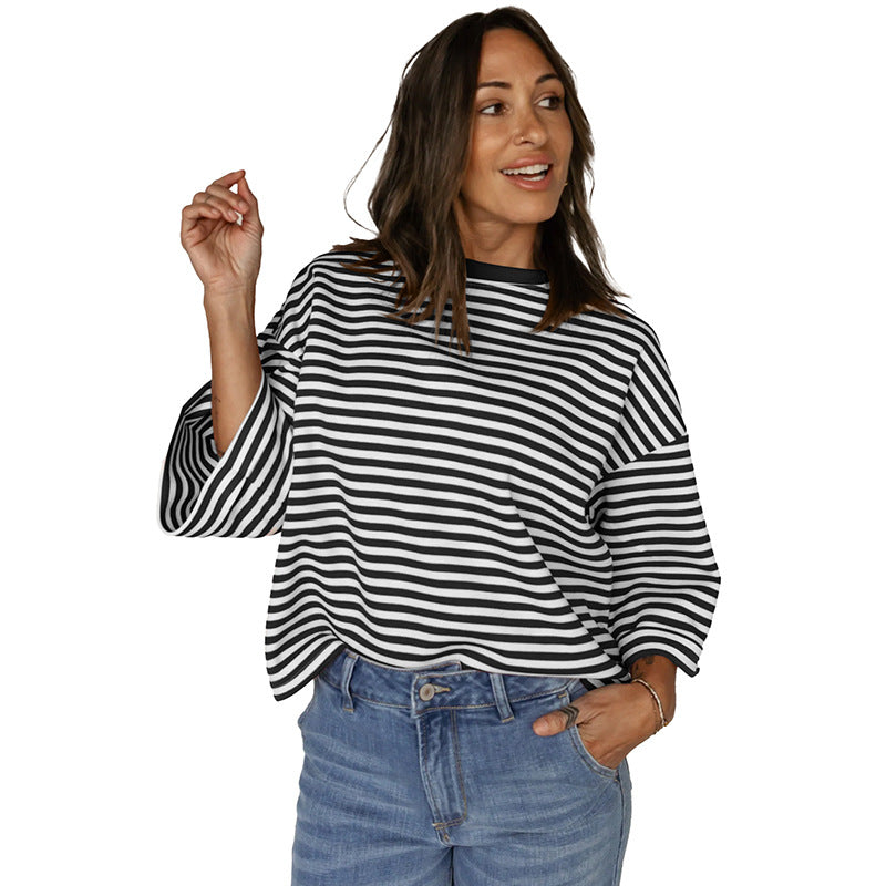 Trend Backless Print Half Sleeve Top