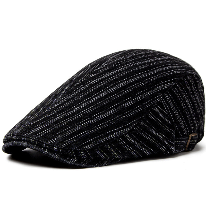 Denim Washed Men's Cotton Sunshade Retro British Stitching Beret