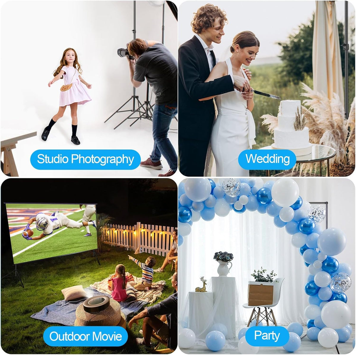 Backdrop Stand 3x3m Heavy Duty Adjustable Photography Frame Kit EMART