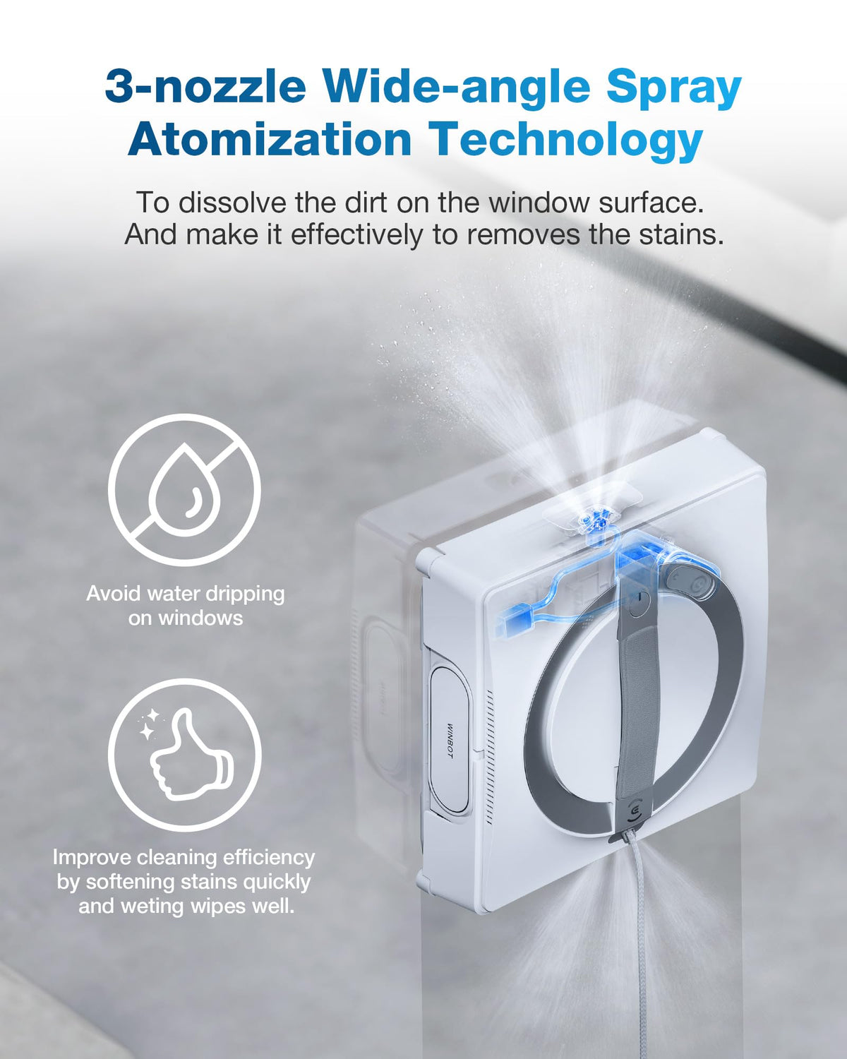 Window Cleaning Robot Glass Cleaner Edge Cleaning Spray System ECOVACS