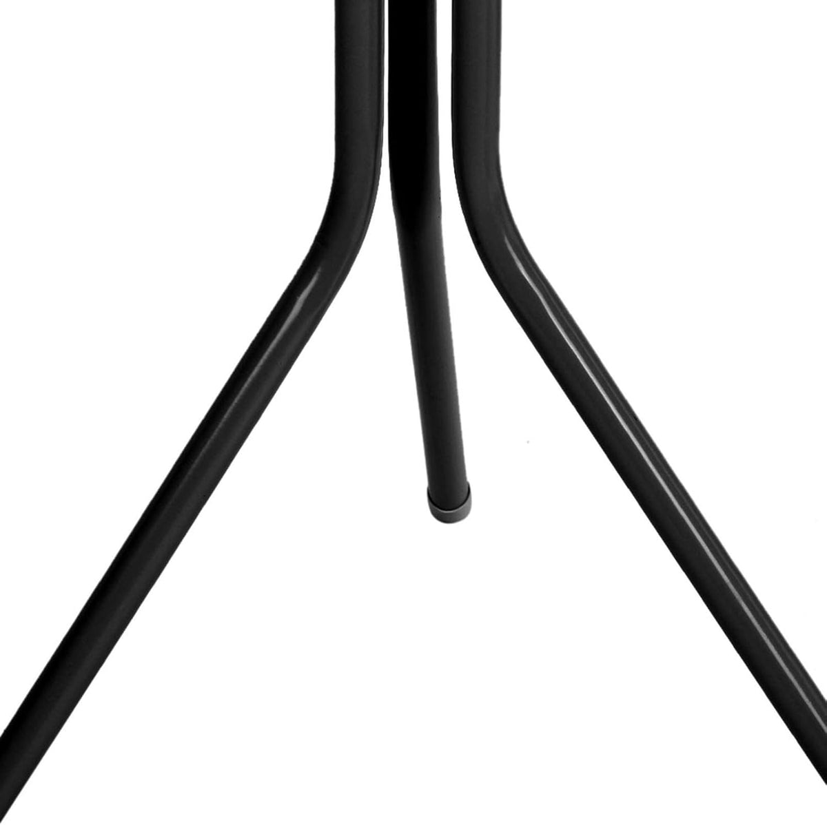 Steel Standing Coat Rack – 12 Hooks, Triangle Base, 68.5in Tall – Black