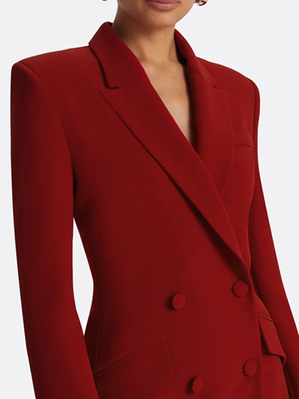 Red Double-Breasted Blazer And Trousers 2-Piece Suit