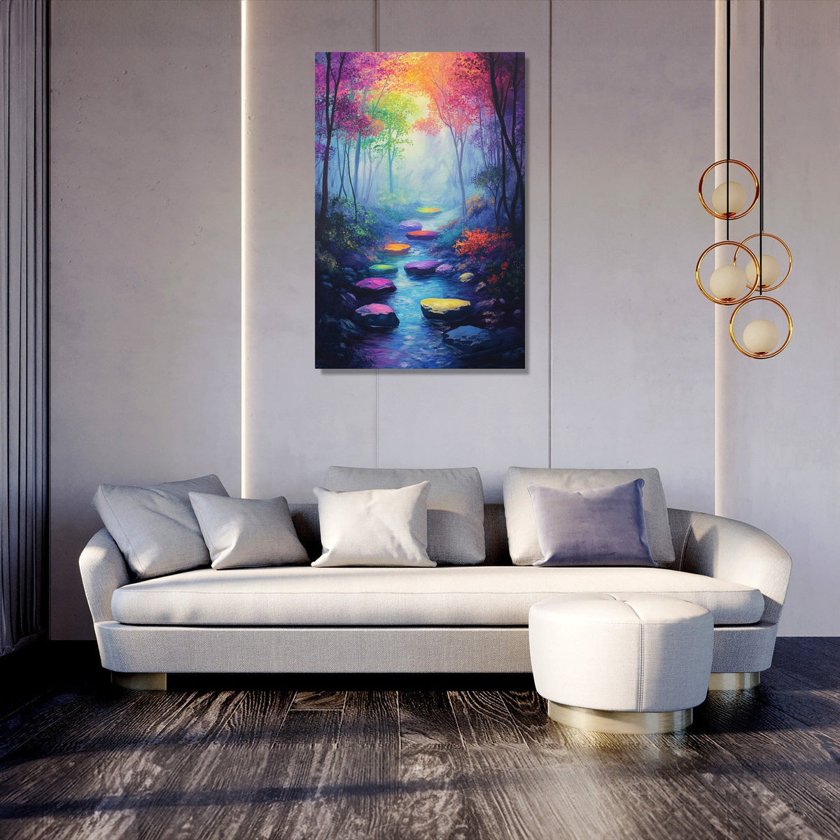 Rainbow Glow Forest Canvas