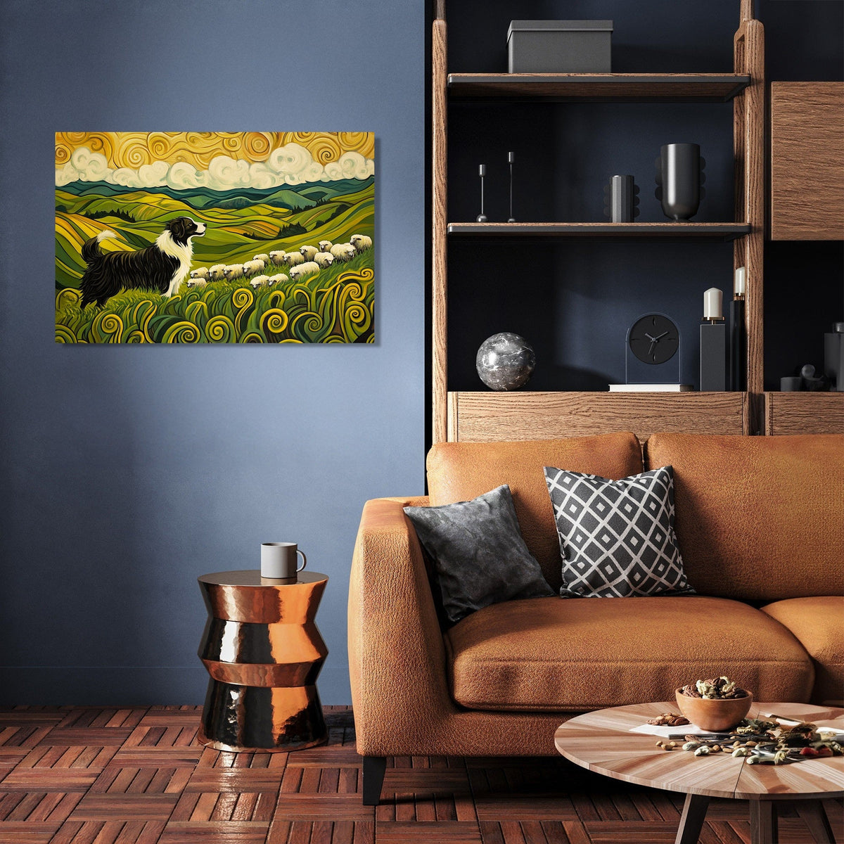 Energetic Border Collie Canvas
