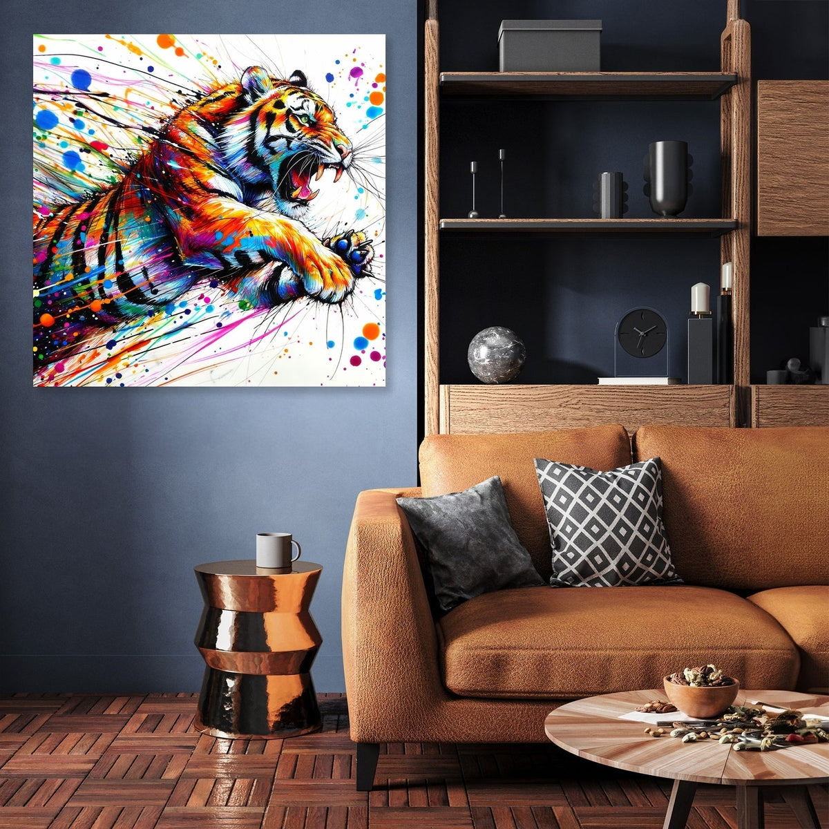 Dynamic Tiger Leap Canvas