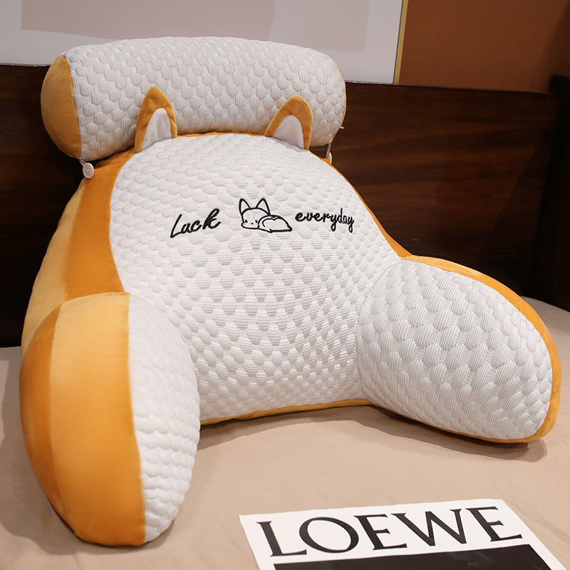 Fluffy Triangle Reading Cushion - Soft Backrest and Lumbar Pillow for Sofa, Bed or Office Chair